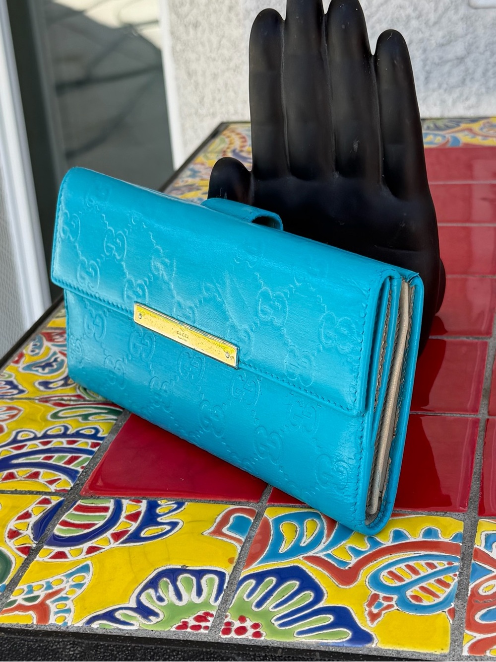 Gucci GG Continental Wallet painted blue - Picture 3 of 8